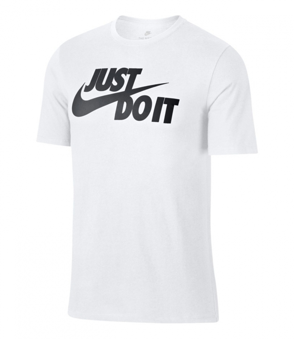 Мужская футболка Nike Tee Just Do It белая (ч/б) с надписью