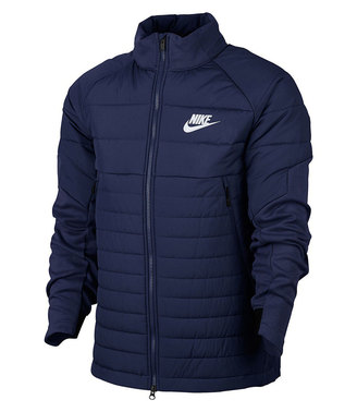 Темно-синяя стеганая куртка Nike без капюшона