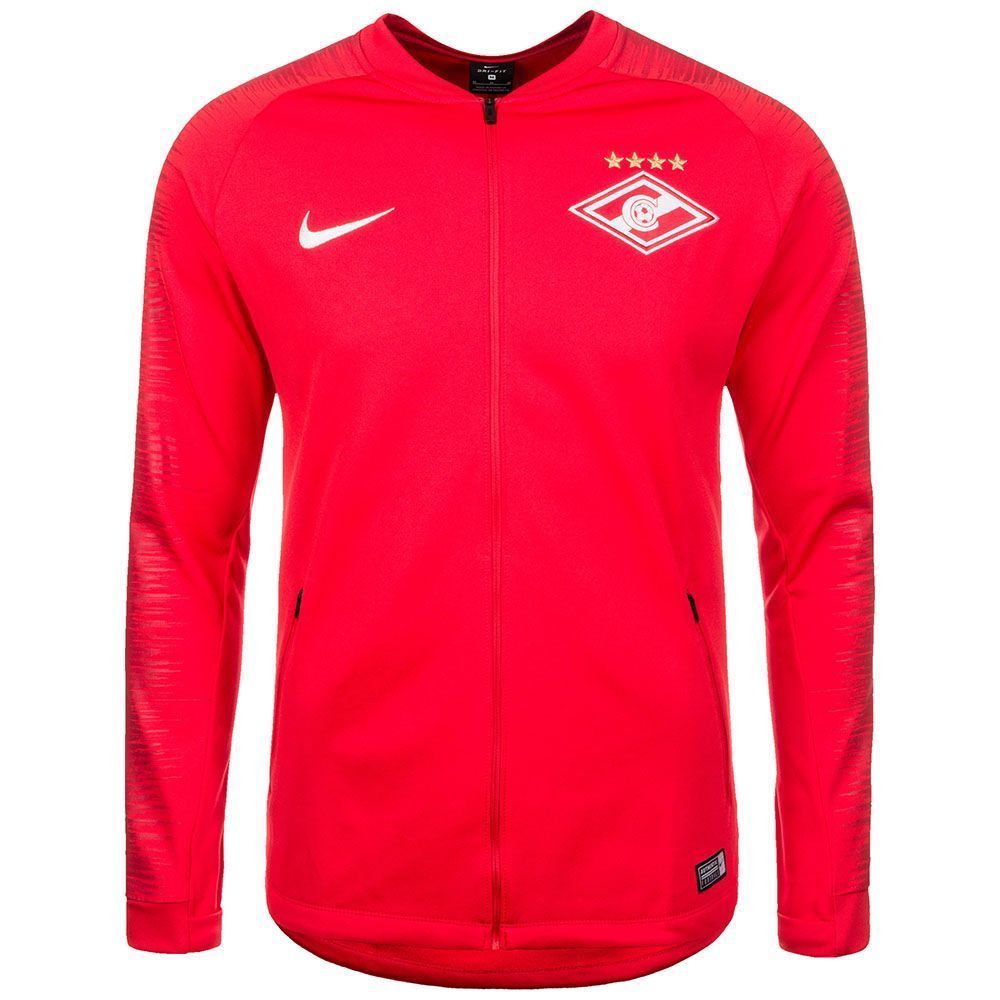 Красная беговая куртка Nike без капюшона и воротника