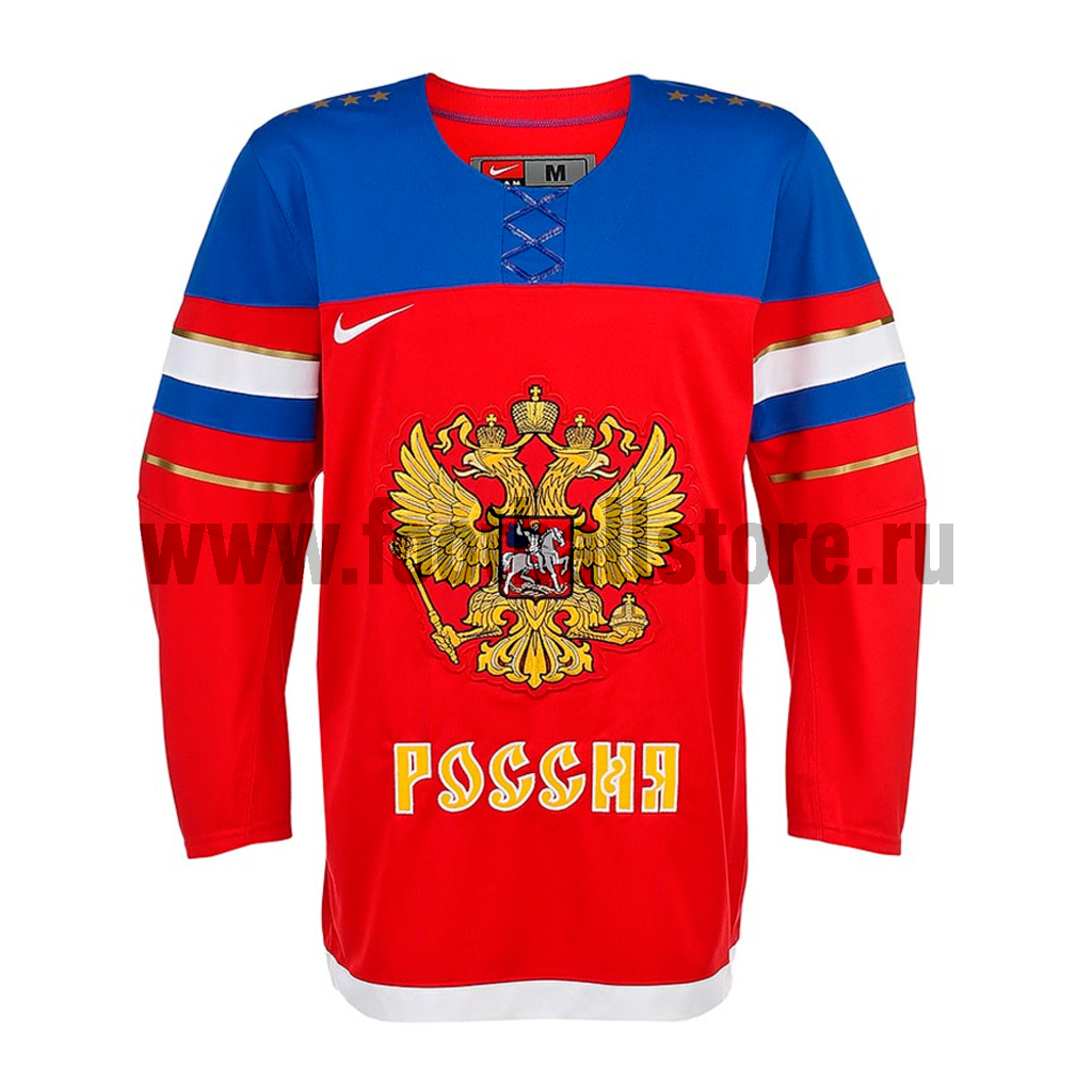 Лонгслив сине-красный хоккейный Nike Russia