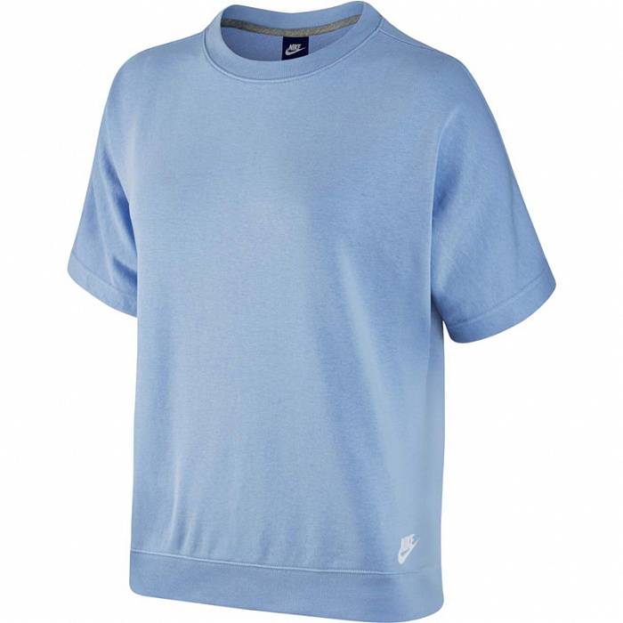 Голубая свободная футболка Nike с длинным рукавом