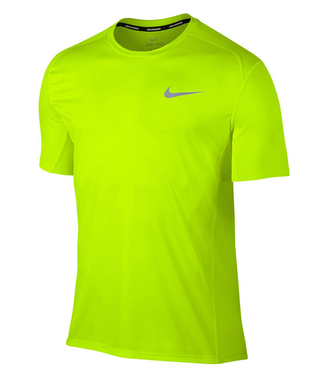 Футболка спортивная для бега Nike Dry Miler салатового цвета