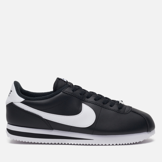Черно-белые низкие кроссовки Nike Cortez Basic Leather