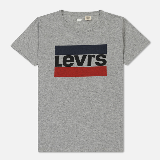 Серая свободная футболка Levi's хлопок