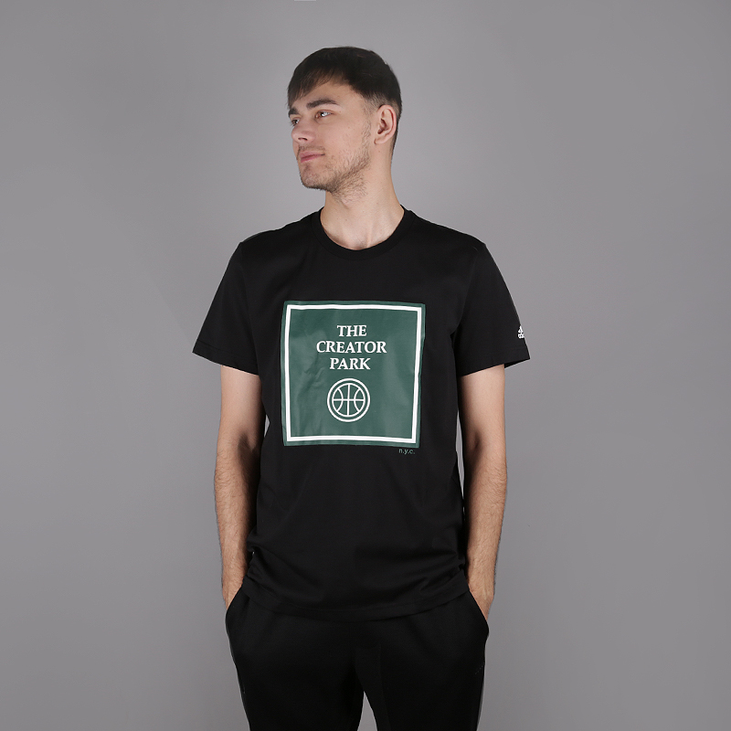Мужская футболка Adidas Creator Park черная с принтом