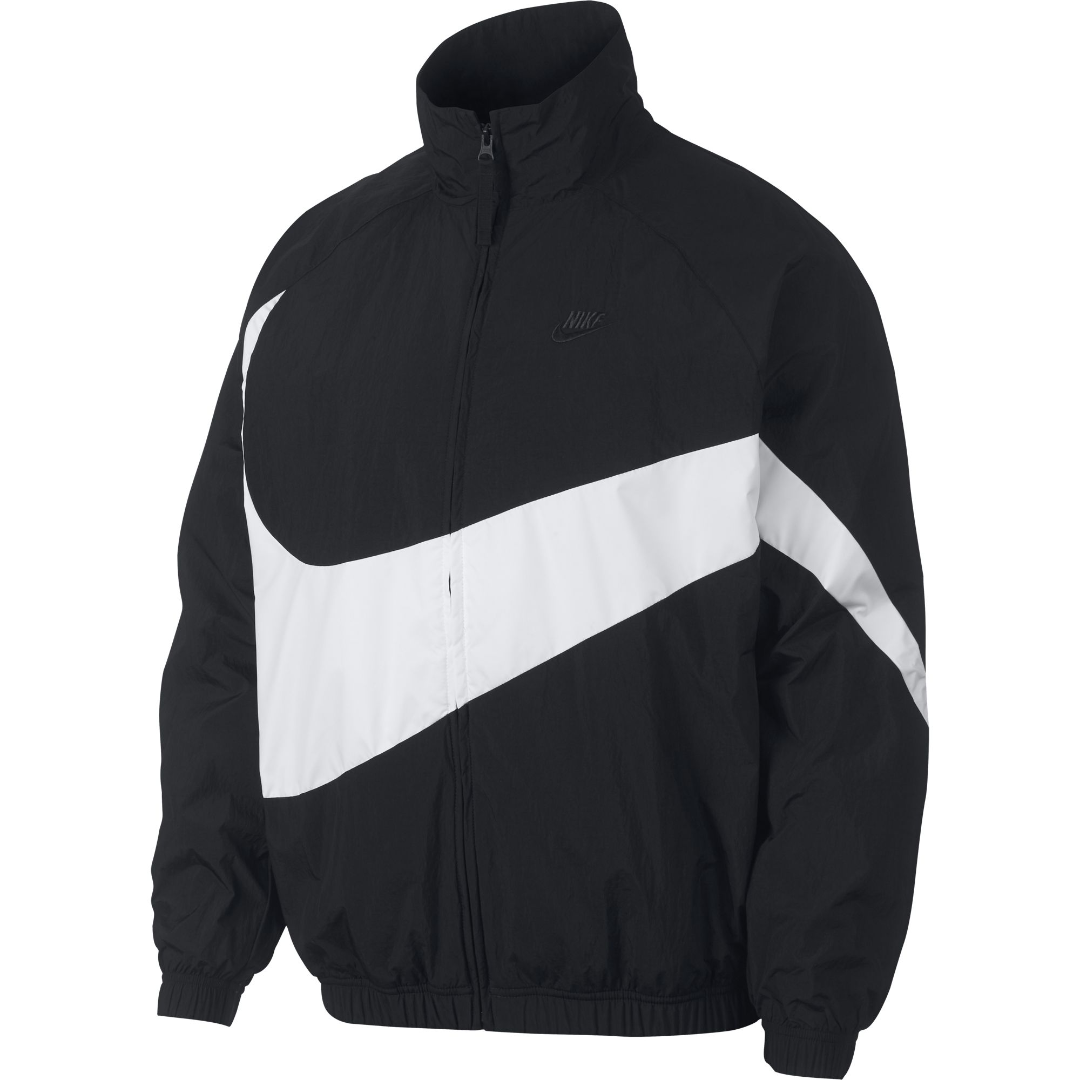 Черная ветровка оверсайз без капюшона Nike Sportswear Woven Jacket (ч/б)