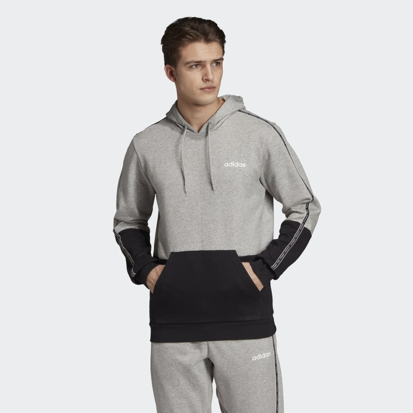 Худи с карманом кенгуру Adidas (серый/черный)