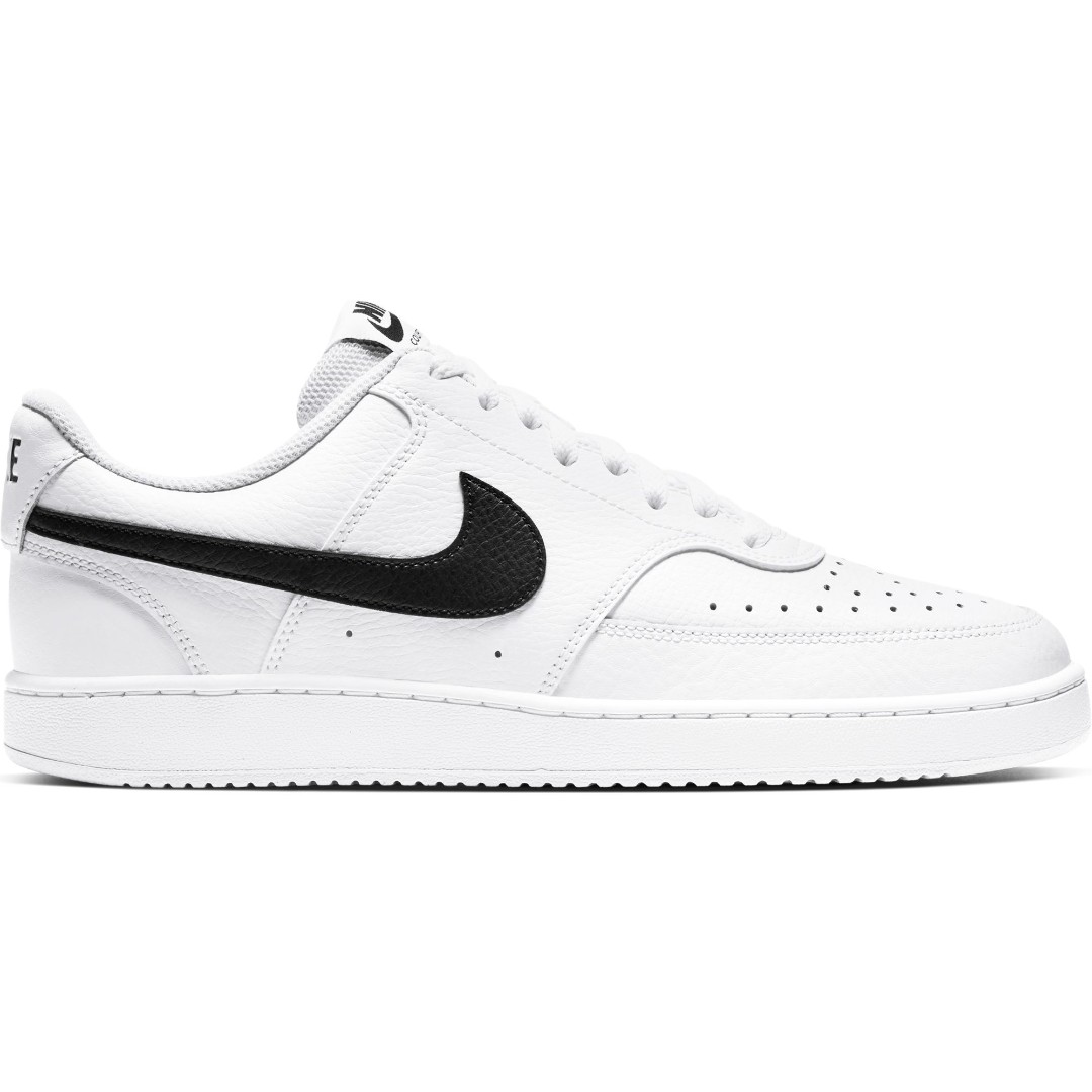 Белые низкие кроссовки Nike Court Vision Low (ч/б)