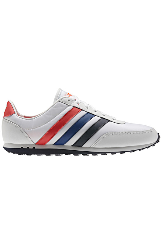 Белые низкие кроссовки Adidas (красный/синий/черный)