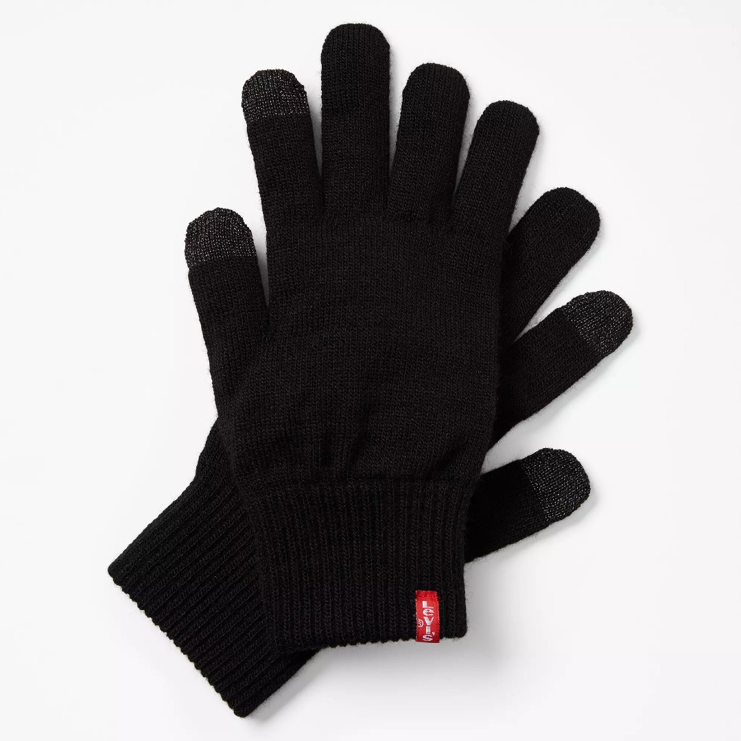 Черные спортивные перчатки Levis