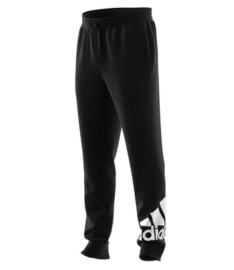 Спортивные черные брюки Adidas Essentials Cuff Logo на флисе