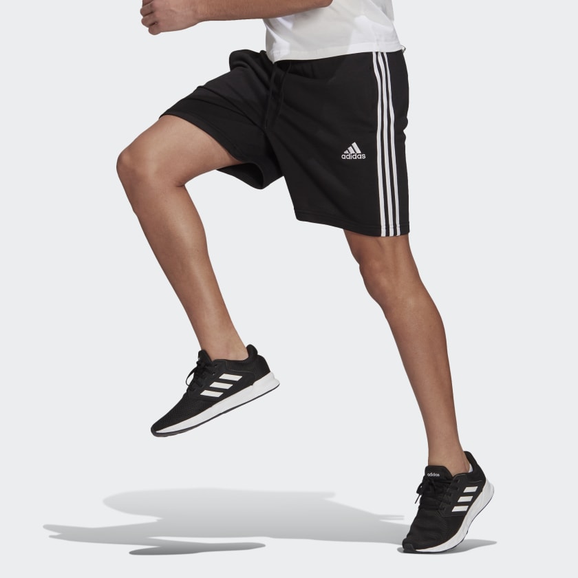 Черные шорты Adidas Essentials French Terry 3-Stripes для спорта