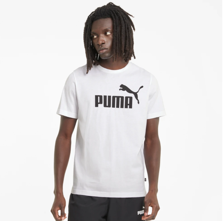Белая хлопковая футболка Puma Essentials Logo Men's Tee