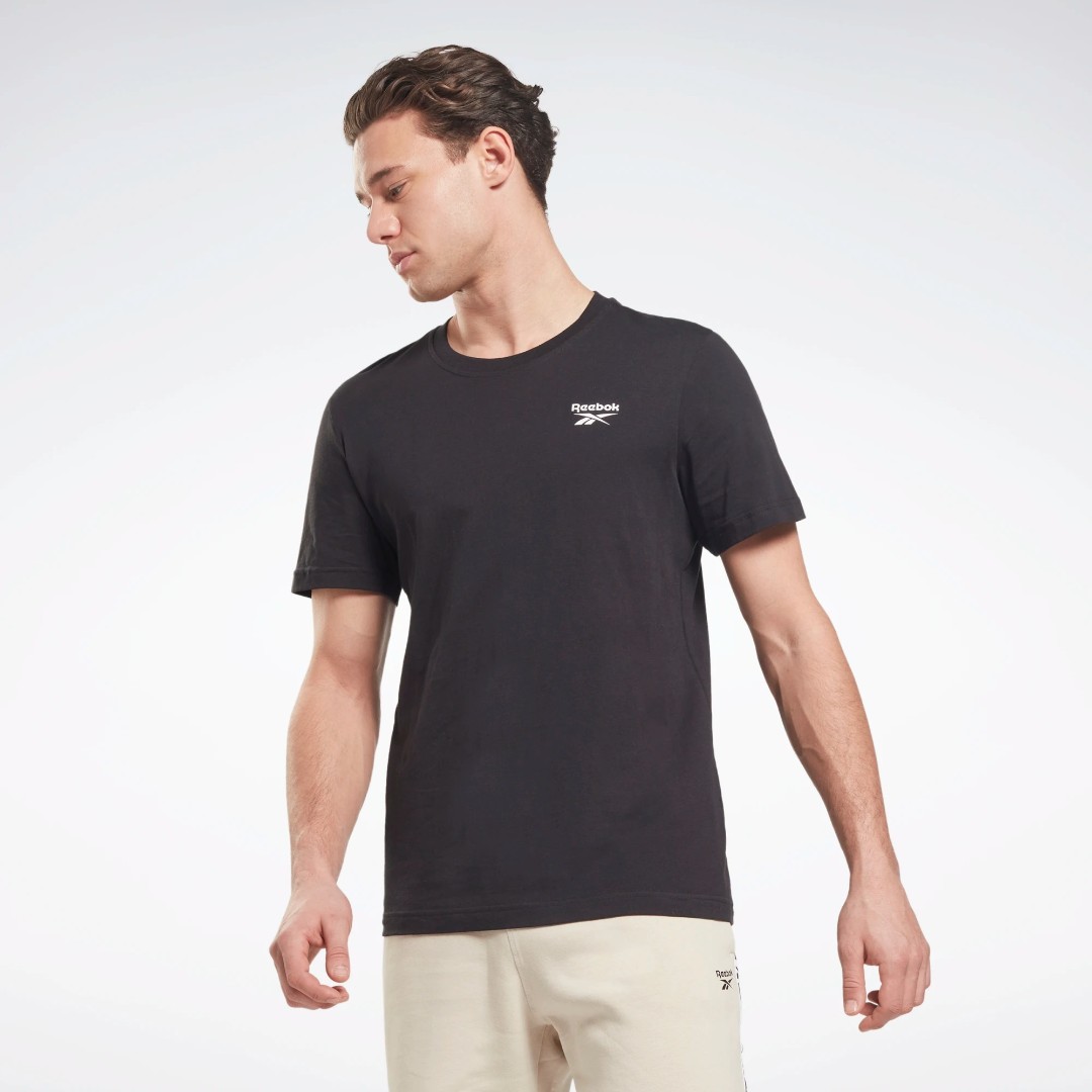 Черная хлопковая футболка Reebok Identity Classics T-Shirt