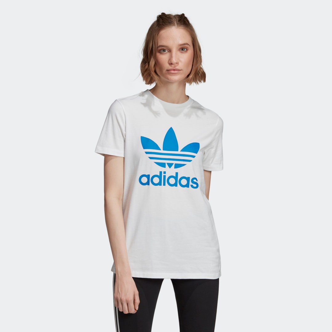 Хлопковая белая футболка Adidas