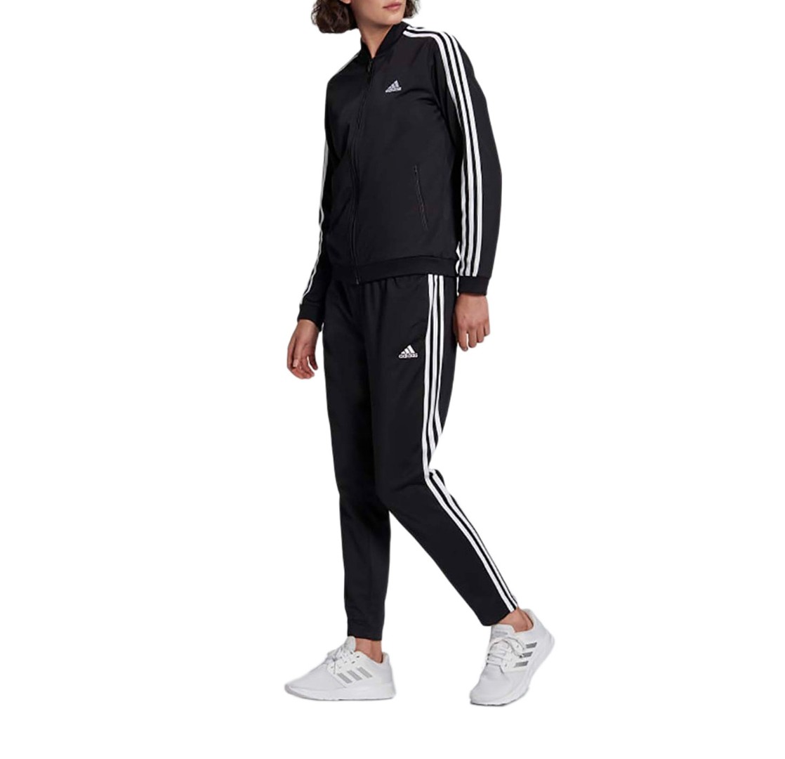 Спортивный черный костюм Adidas на молнии для прогулок