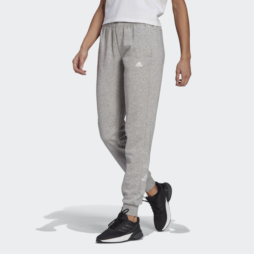 Свободные серые брюки Adidas с завышенной талией