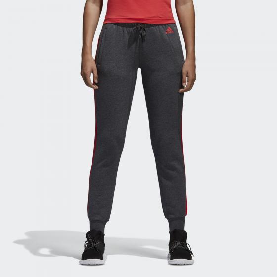 Спортивные серые брюки Adidas Essentials 3-Stripes с резинкой внизу хлопок