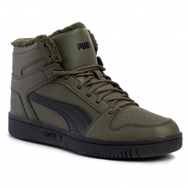 Зимние темно-зеленые высокие ботинки Puma Rebound Layup SL Fur