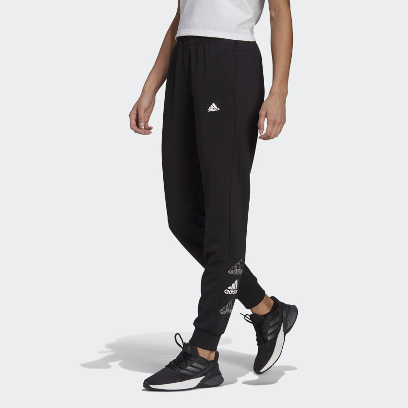 Черные свободные брюки Adidas из футера