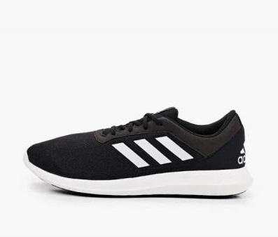 Черно-белые беговые кроссовки Adidas с белой подошвой